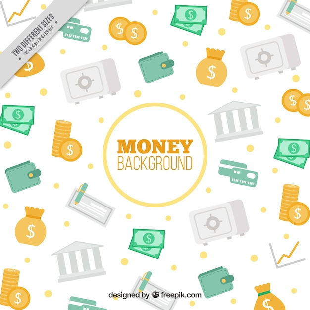 Free vector decorative background with money element