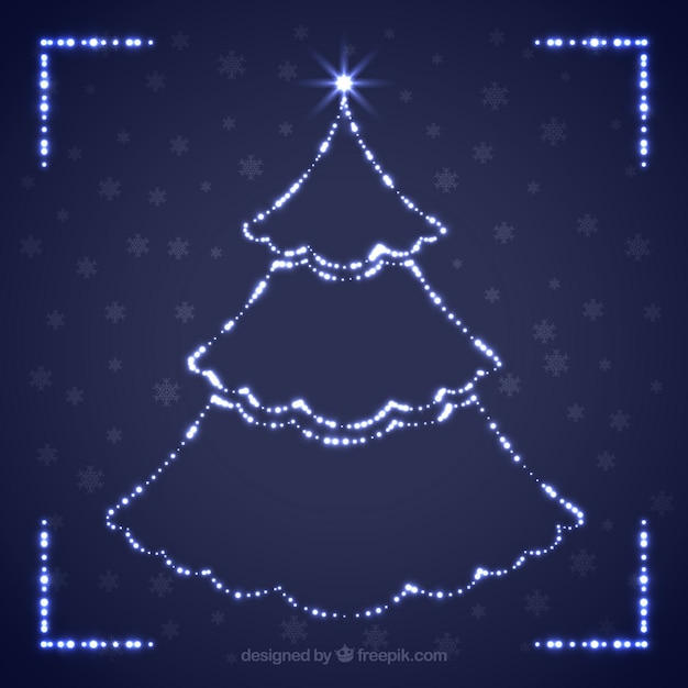 Decorative background with shiny christmas tree