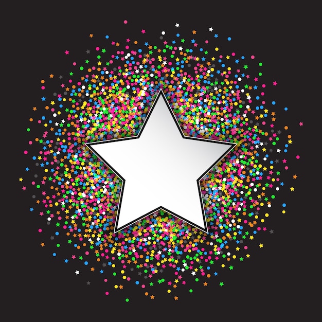 Vettore gratuito sfondo decorativo con stelle e cerchio confetti