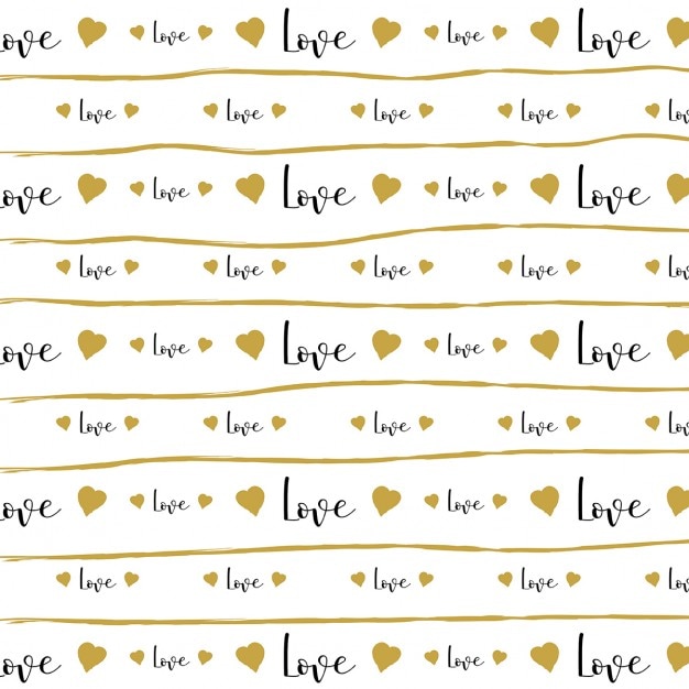 Free vector decorative background with the word love and hand drawn lines