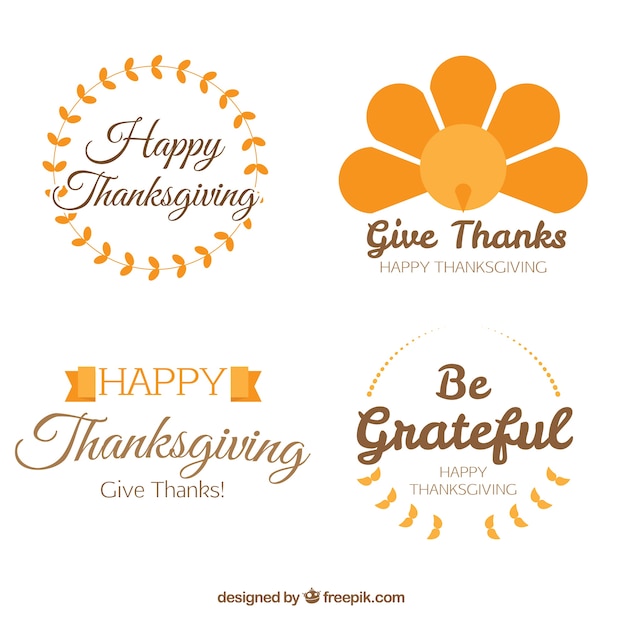 Decorative badges set of thanksgiving