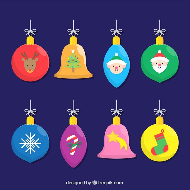 Decorative and beautiful colored christmas balls