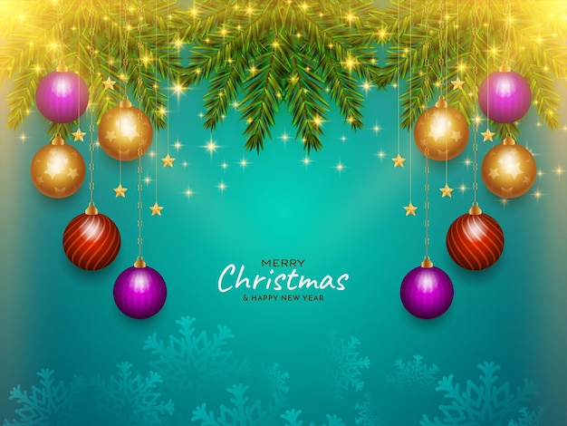 Decorative beautiful Merry Christmas festival glossy background design vector