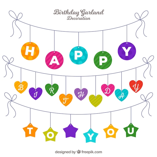 Free vector decorative birthday garlands