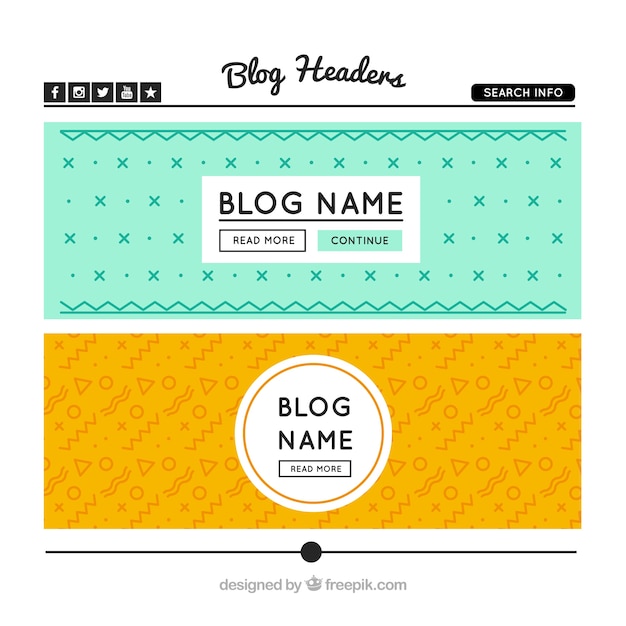 Free vector decorative blog headers