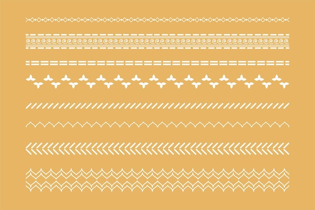 Free vector decorative boho ethnic borders set