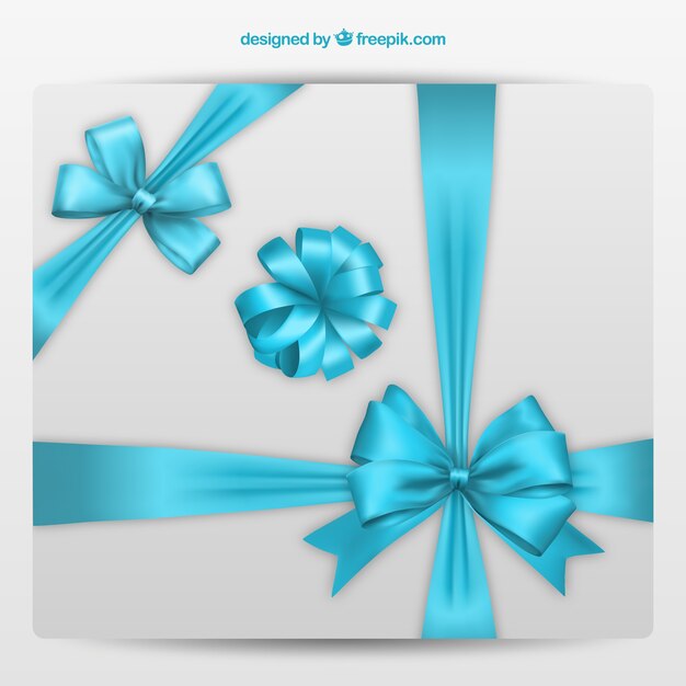 Decorative bows in blue colors