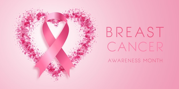 Free vector decorative breast cancer awareness month banner design