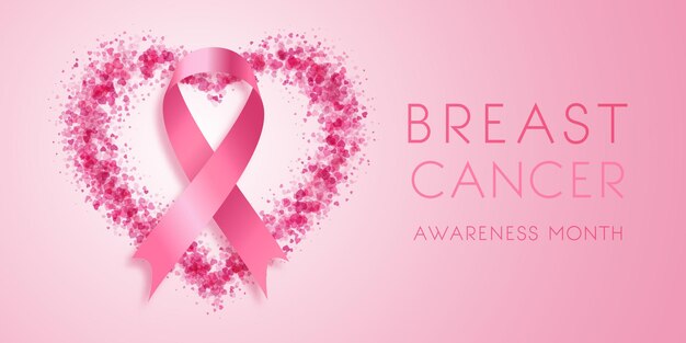 Decorative breast cancer awareness month banner design