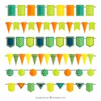 Free vector decorative buntings in flat style