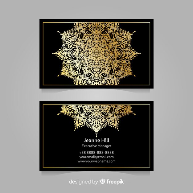 Decorative business card in mandala style