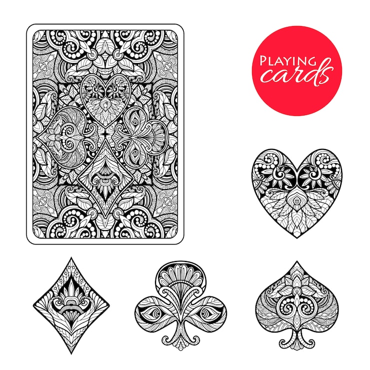 Free Vector decorative card suits set