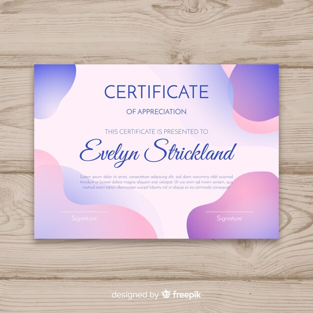 decorative certificate template with abstract shapes
