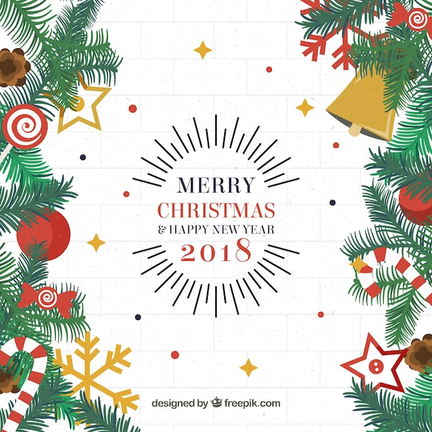 Decorative christmas background Free Vector