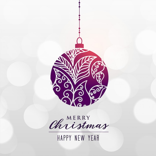 Decorative christmas ball on bokeh background