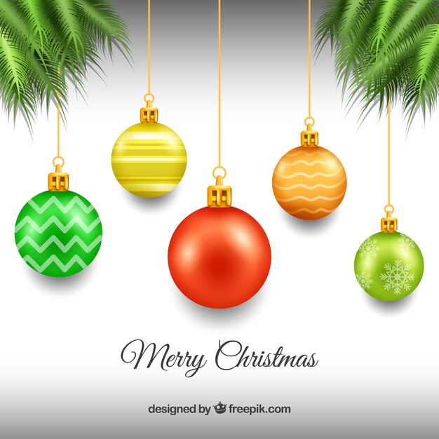 Free vector decorative christmas balls background