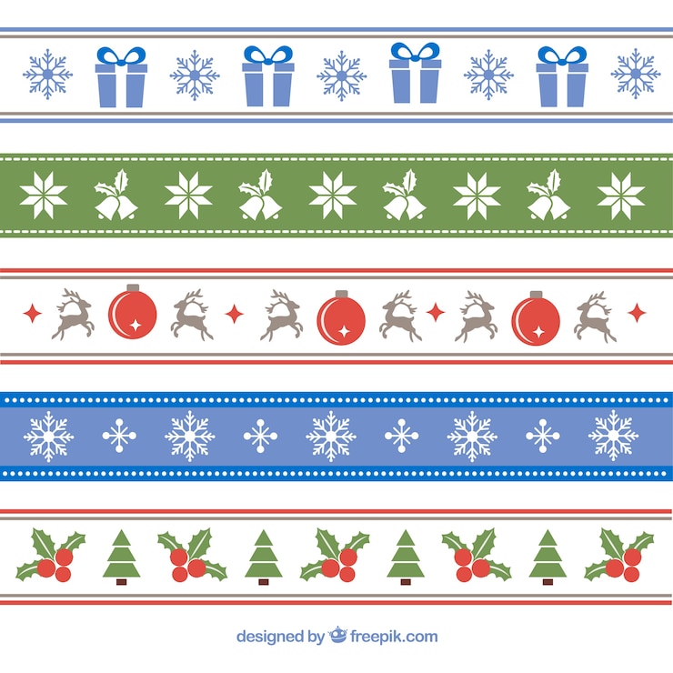Free Vector decorative christmas borders