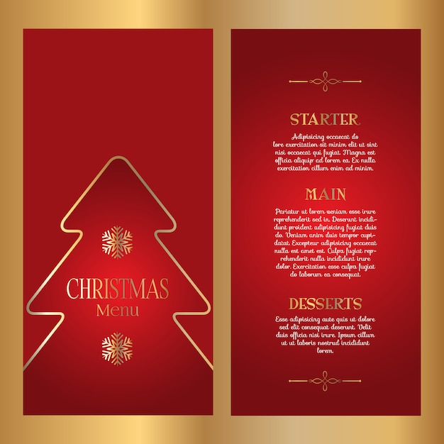 Free vector decorative christmas menu design