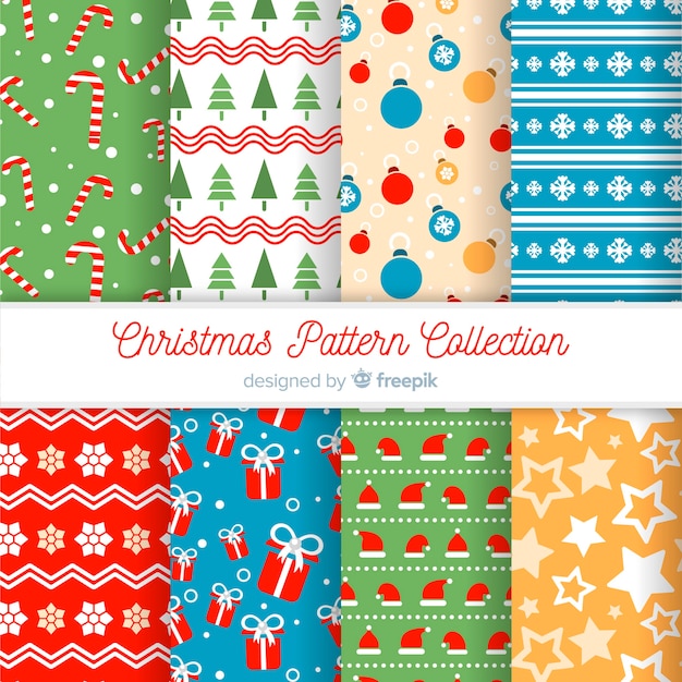 Decorative christmas pattern collection
