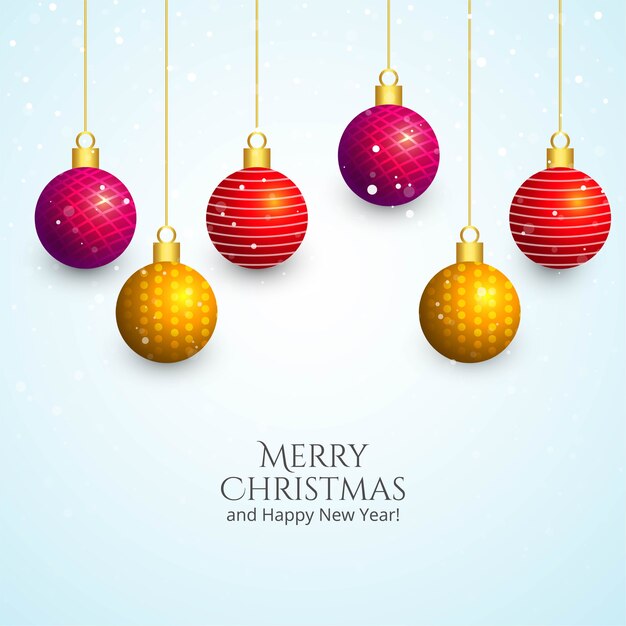 Decorative christmas shiny balls holiday card background