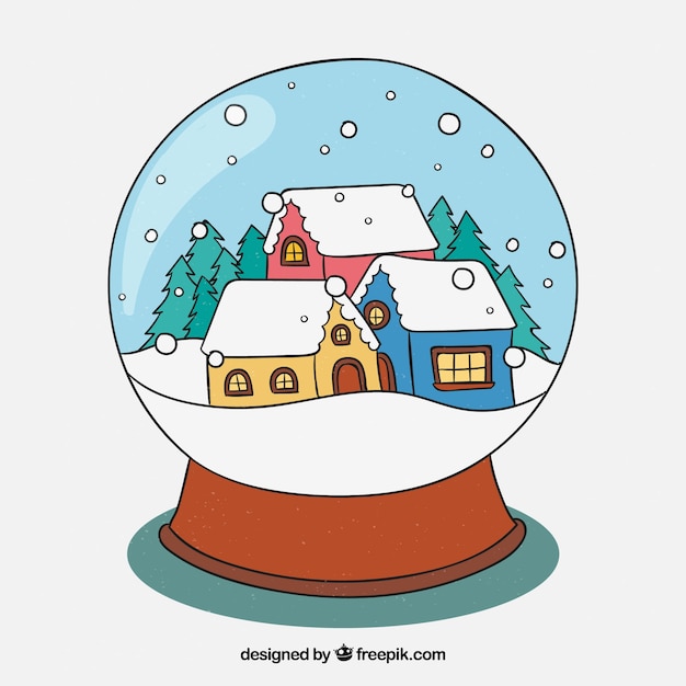 Free vector decorative christmas snowglobes background