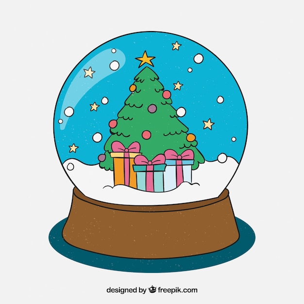 Free vector decorative christmas snowglobes background