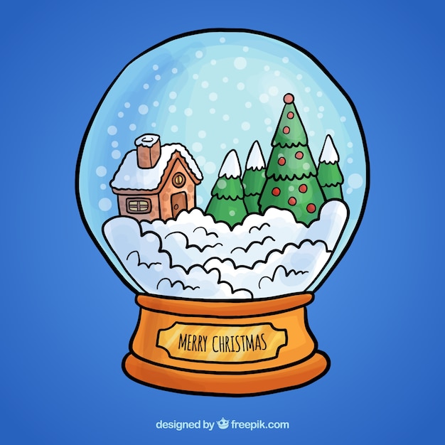 Free vector decorative christmas snowglobes background