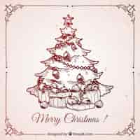 Free vector decorative christmas tree background