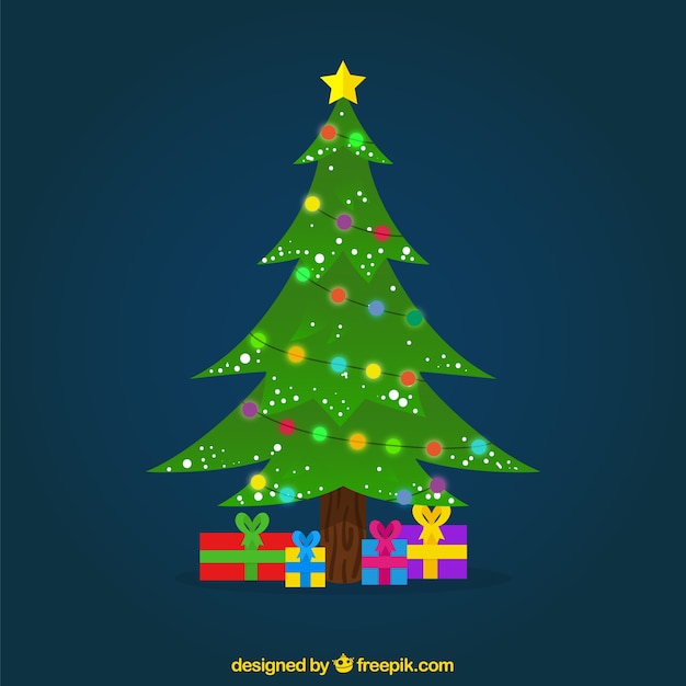 Free vector decorative christmas tree background
