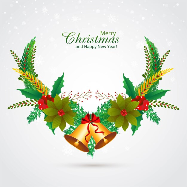 Decorative christmas wreath holiday card background