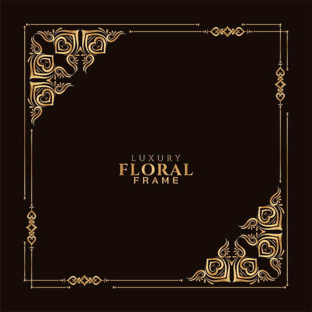 Decorative classic golden floral frame background