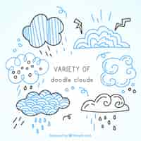 Free vector decorative clouds scribble set