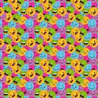 Free vector decorative colorful emoticons pattern