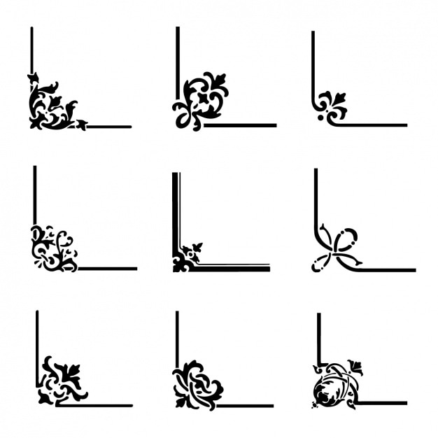 Free Vector decorative corners collection