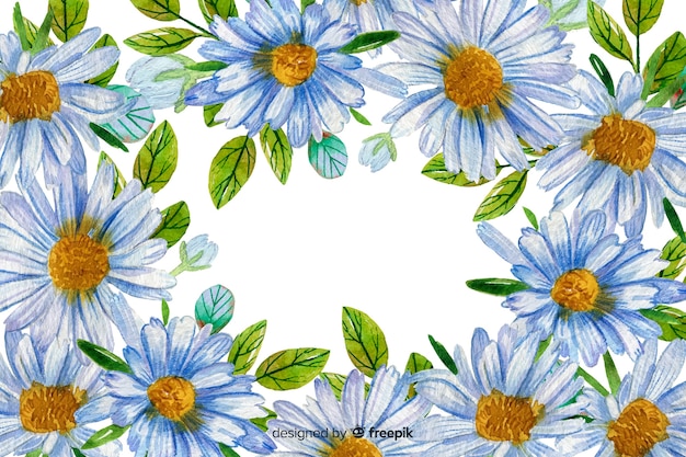 Free vector decorative daisies background watercolor style