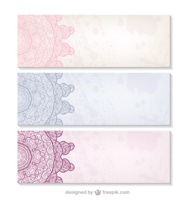 Free Vector decorative design banners set 