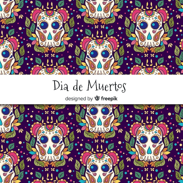 Decorative dia de muertos pattern