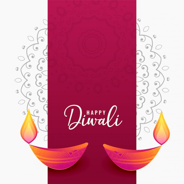 मुफ़्त वेक्टर सजावटी दिवाली दीया कलात्मक पृष्ठभूमि