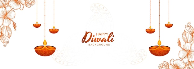 Free vector decorative diwali festival card banner design