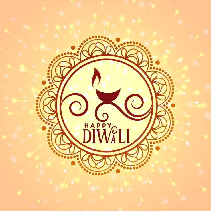 Free Vector decorative diya for happy diwali festival