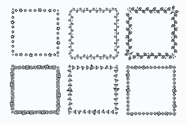 Decorative doodle frame pack