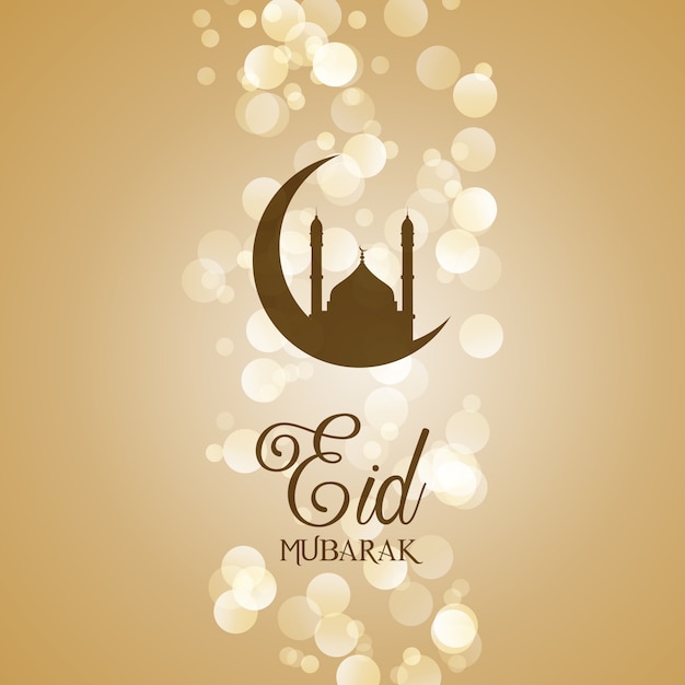 Free vector decorative eid mubarak greeting card