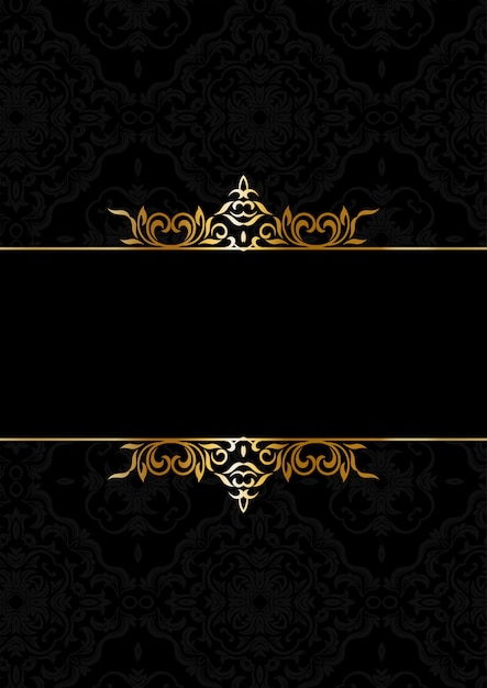 Decorative elegant background in black and gold 