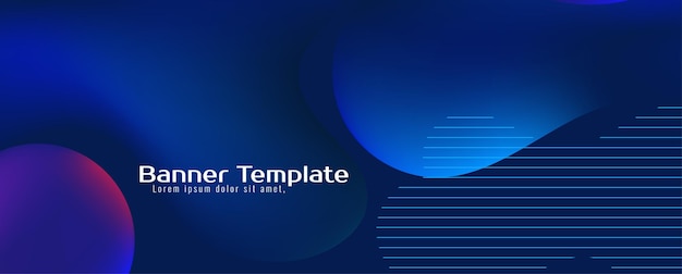 Бесплатное векторное изображение Декоративный элегантный дизайн жидкого потока стильный синий баннер