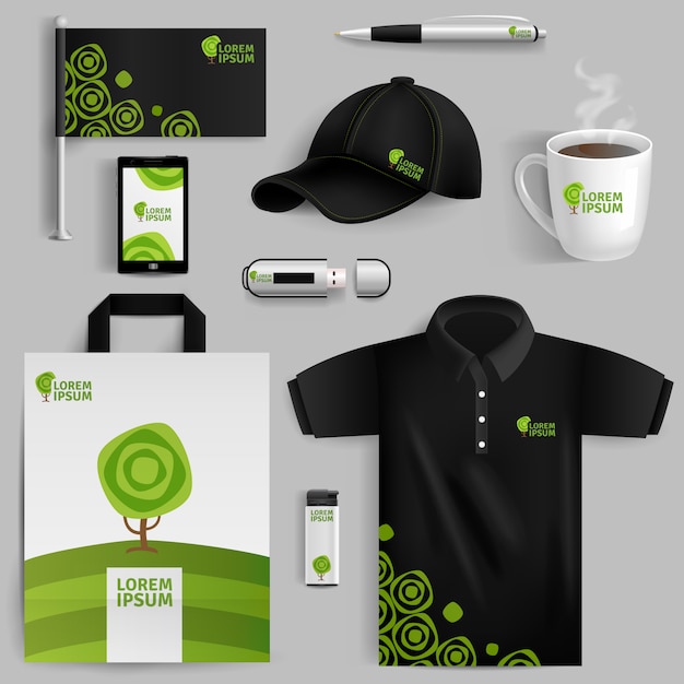 decorative elements of eco corporate identity