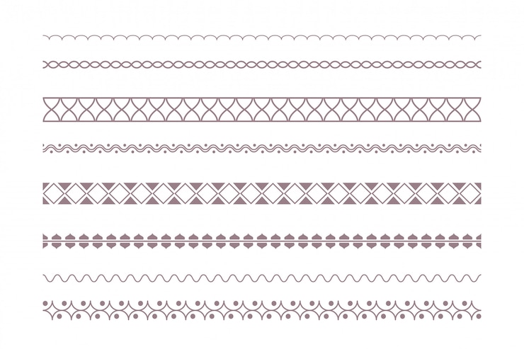 Free Vector decorative ethnic borders set in boho style
