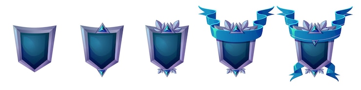 Free Vector decorative fantasy game rank ui design badges