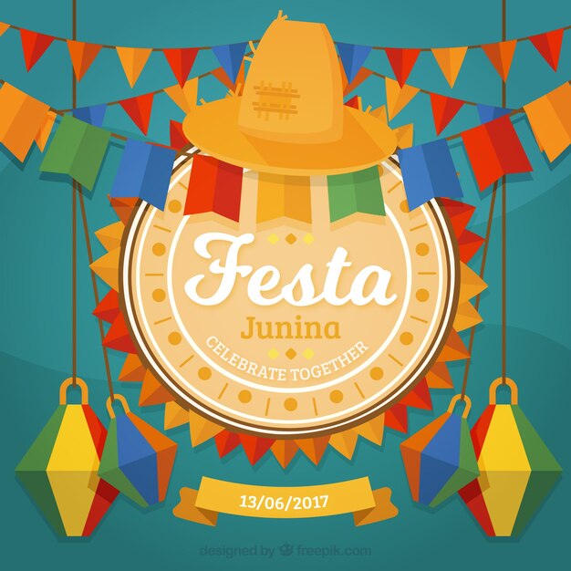 Decorative festa junina background