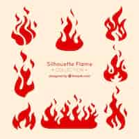 Free vector decorative flame silhouettes