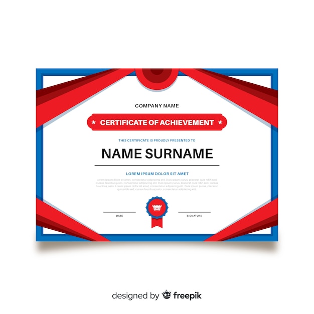 Decorative  flat certificate template